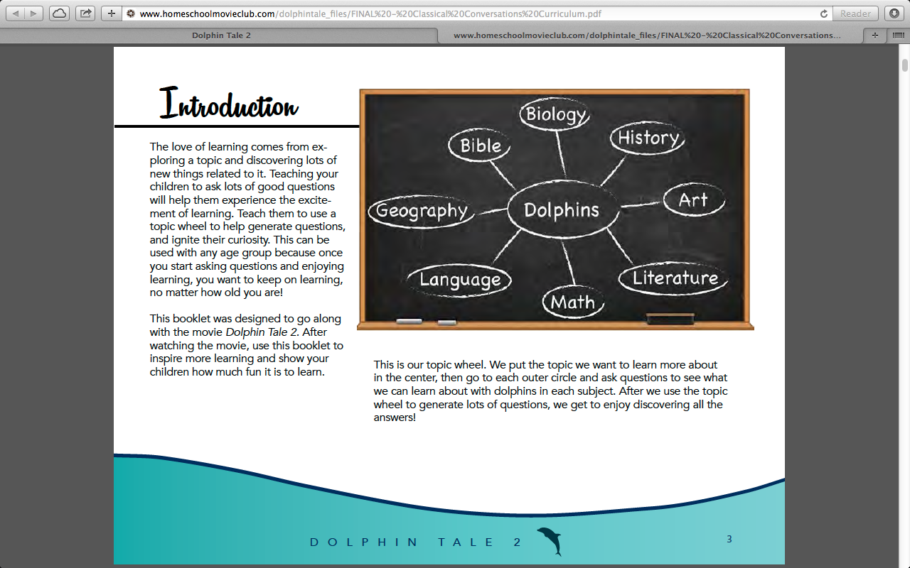 CC Diagram of Dolphin Tale 2 Free Curriculum