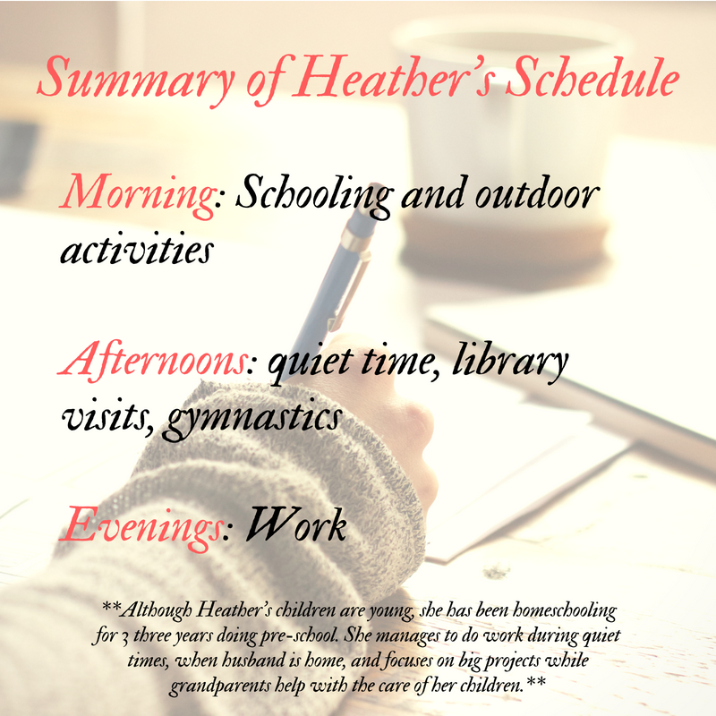 Summary of Occupational therapy blogger working and homeschool schedule